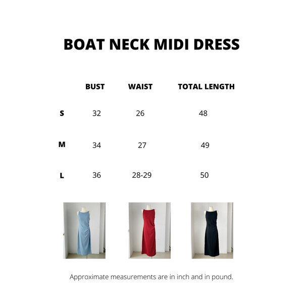 Boat Neck Midi Dress
